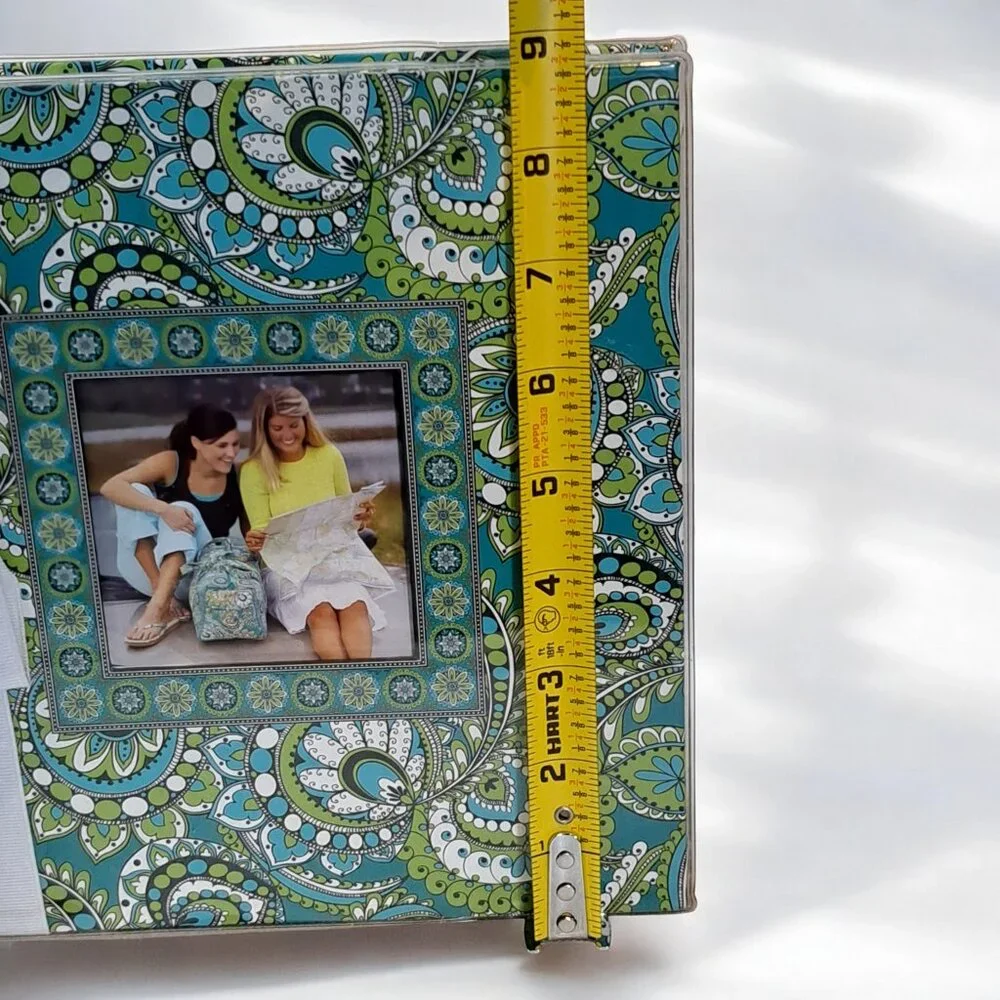 Vera Bradley Deluxe Photo Album Turquoise Peacock Paisley 100 Page 200 Photos